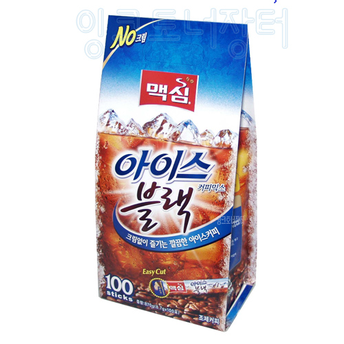 맥심 아이스 블랙 커피믹스 100T 8g 동서식품